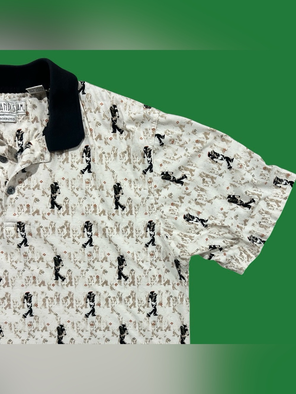 Vintage Penguin Grand Slam 100% Cotton Funky Graphic Golf Polo — Size Large
